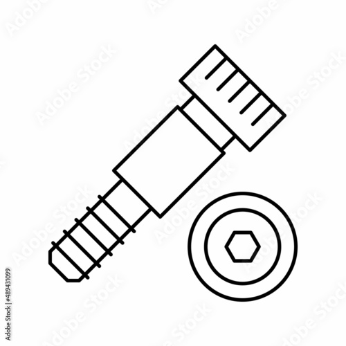 shoulder screw line icon vector illustration