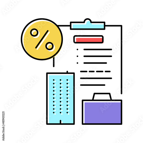 open own business loan color icon vector illustration