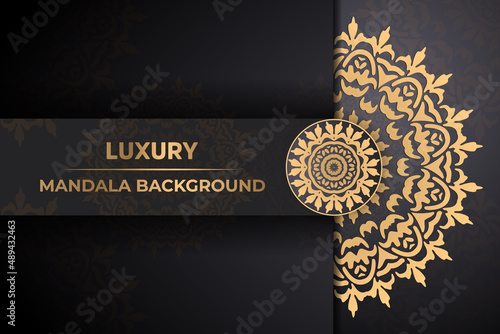 Elegant ornamental mandala background design with gold colour | Luxury mandala arabesque ornamental background