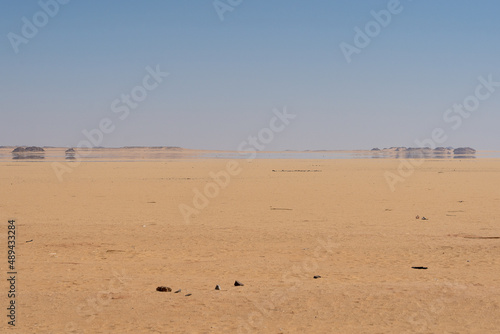 Looks like near is a water, but in truly it's only a mirage. Egypt.