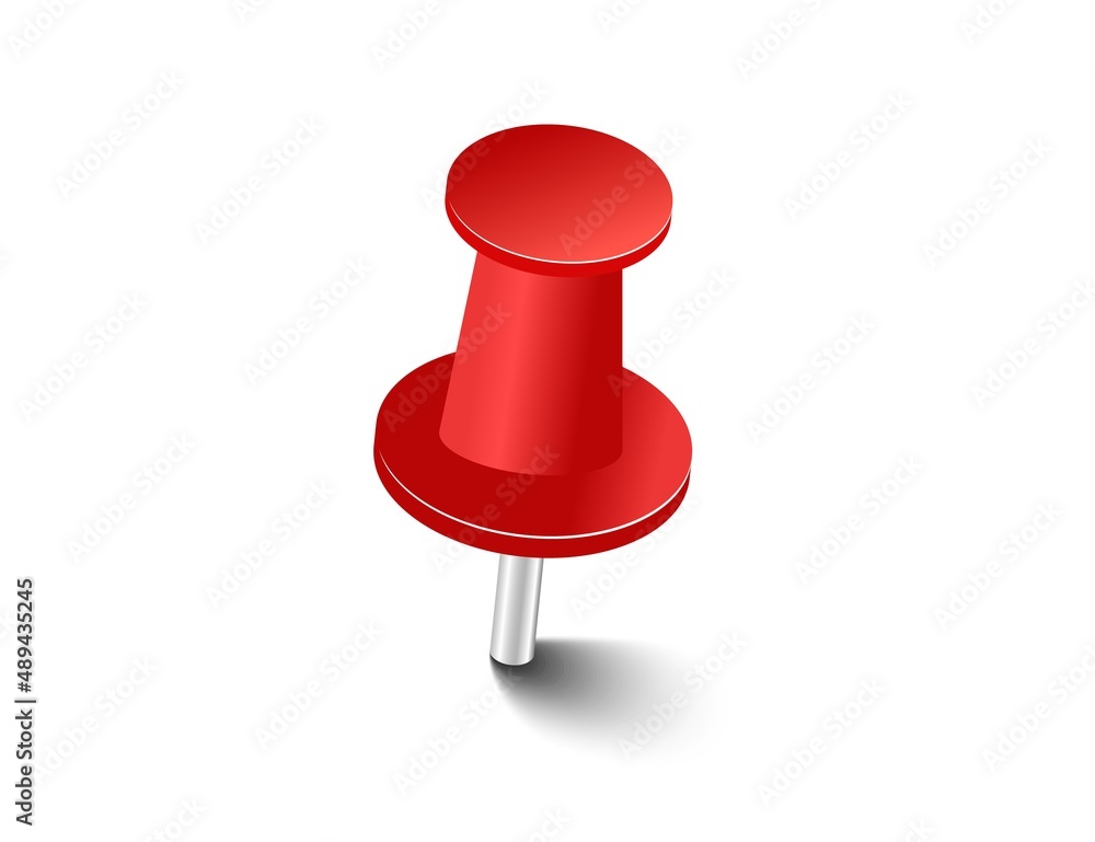 Red pins tacks flags. Attach buttons on needles, pinned office thumbtack. Vector illustration. Red pins tacks flags. Attach buttons on needles, pinned office thumbtack. Vector illustration.