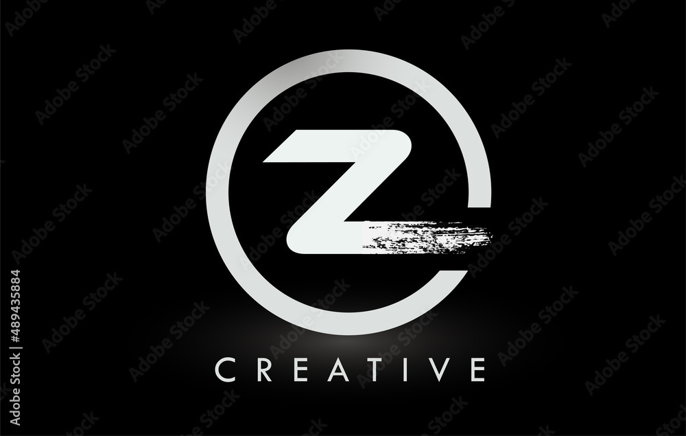 White Z Brush Letter Logo Design. Creative Brushed Letters Icon Logo. White Z Brush Letter Logo Design. Creative Brushed Letters Icon Logo.