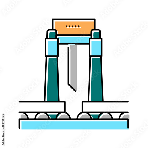paper cutting machine color icon vector illustration