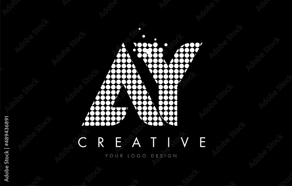 AY A Y Letter Logo Design White Magenta Dots and Swoosh AY A Y Letter Logo Design White Magenta Dots and Swoosh