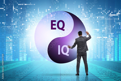 Vászonkép EQ and IQ skill concepts with businessman