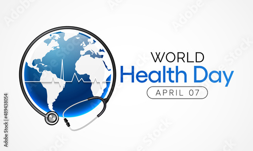 World Health day is observed every year on April 7, to raise awareness about the overall health and well-being of people across the globe. Vector illustration