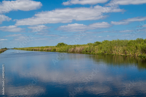 florida everglades white cloud reflections in the water