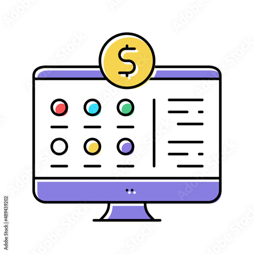 payment for internet services color icon vector illustration
