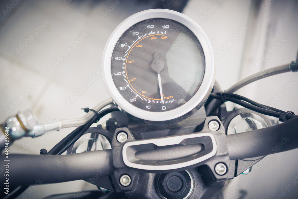 speedometer on scooter close up speedometer on scooter close up