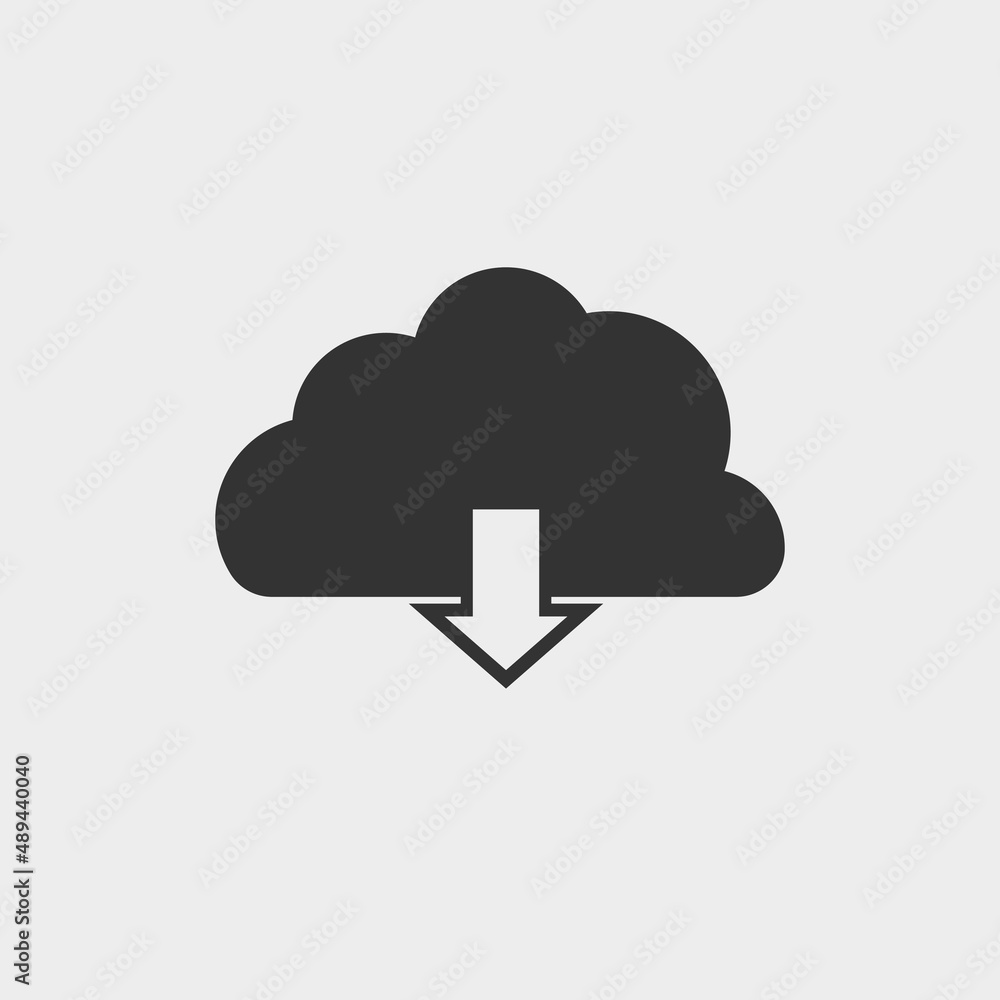 Cloud download vector icon illustration sign Cloud download vector icon illustration sign