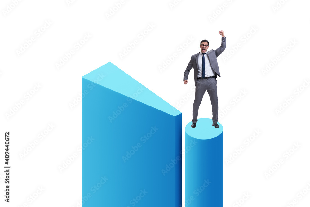 Fototapeta premium Business concept with exclamation mark and business person