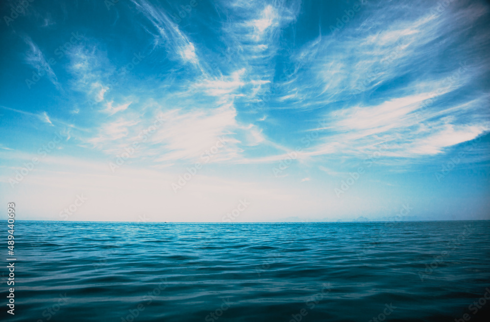 perfect sky and water of ocean