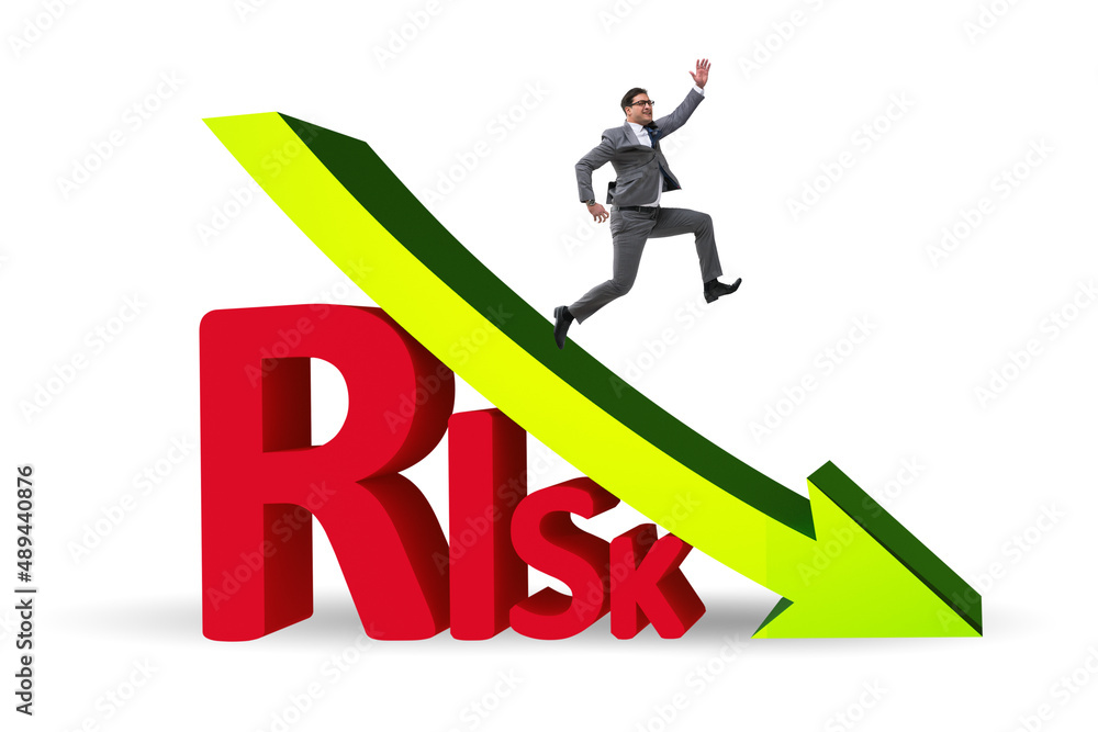 Risk reduction and mitigation concept with businessman Risk reduction and mitigation concept with businessman