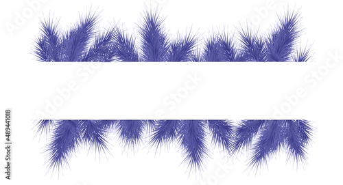 Frame with fir tree on transparent background very peri toned
