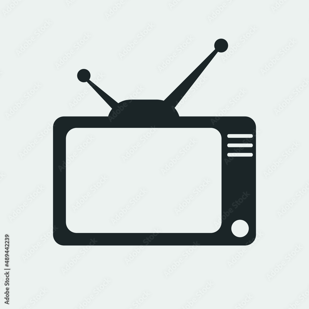 Old TV vector icon illustration sign Old TV vector icon illustration sign