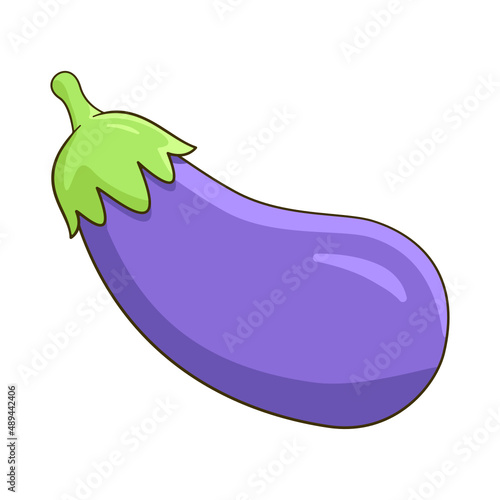 Eggplant. Isolated. Vector. Cartoon