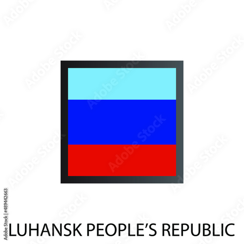 Flat squary flag of Luhansk people's republic icon. Simple isolated button. Eps10 vector illustration. photo