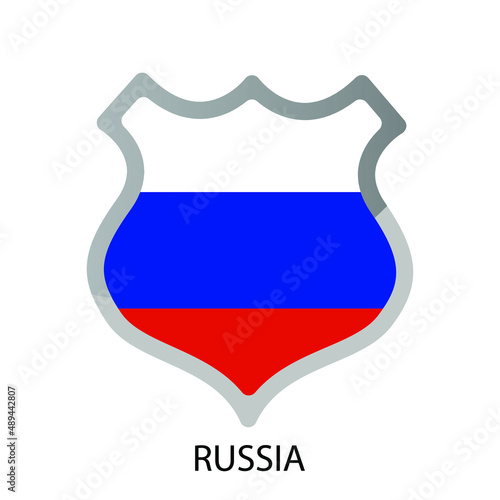 Free Download Flat shield flag of Russia icon. Simple isolated button. Eps10 vector illustration. - GFXLoad