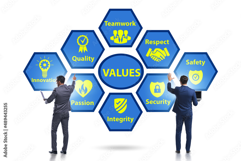 Businessman in the corporate values concept Businessman in the corporate values concept