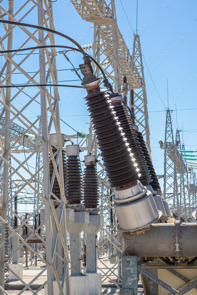 SF6 or sulfur hexafluoride circuit breaker in a power electric substation in a geothermal plant SF6 or sulfur hexafluoride circuit breaker in a power electric substation in a geothermal plant