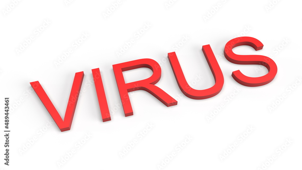 3d rendering illustration of virus word lettering 3d rendering illustration of virus word lettering