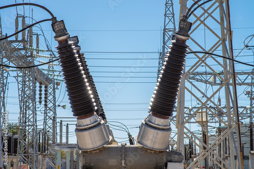 SF6 or sulfur hexafluoride circuit breaker in a power electric substation in a geothermal plant