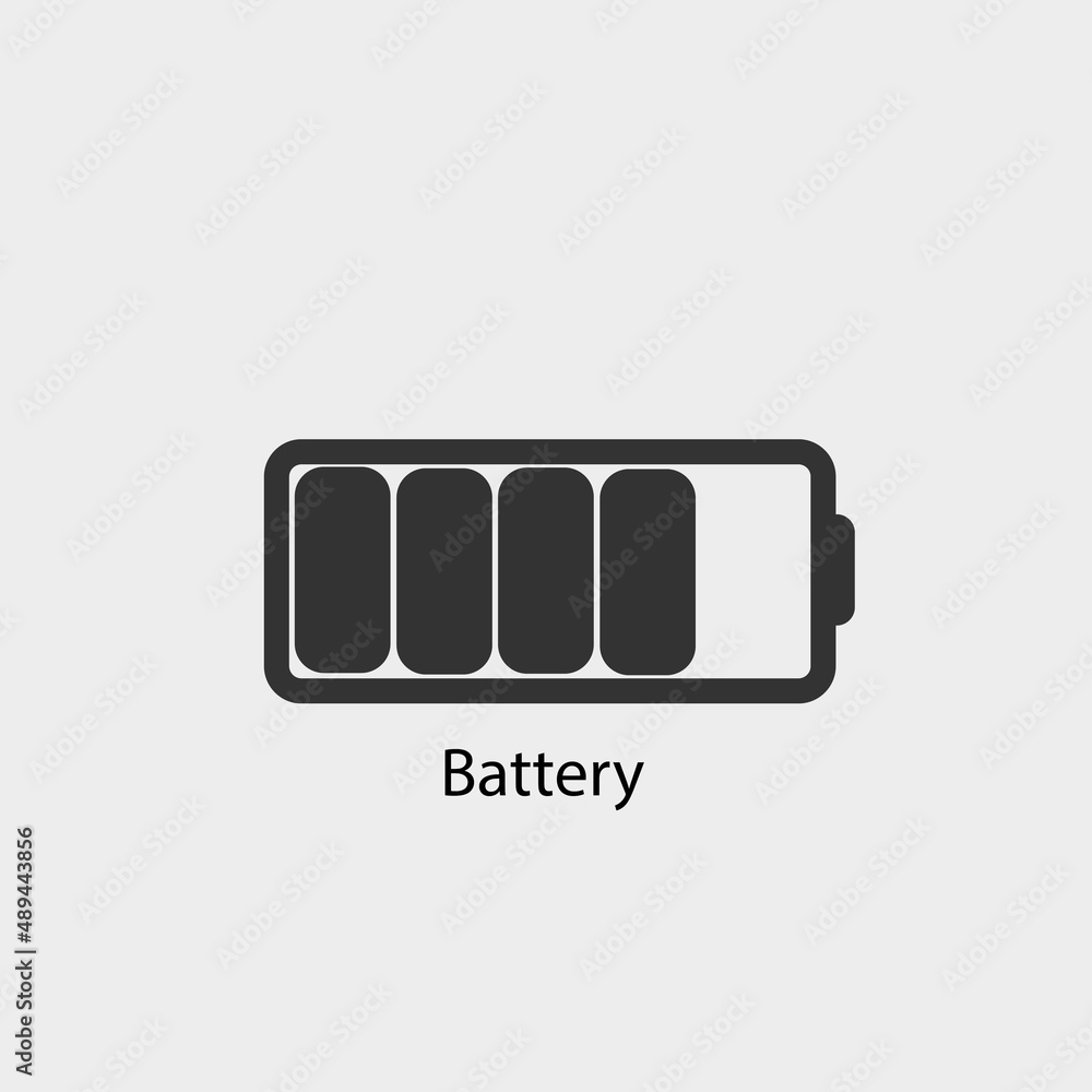Battery vector icon illustration sign Battery vector icon illustration sign