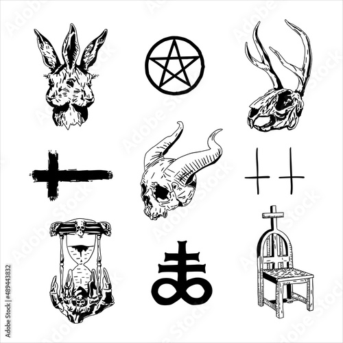 doodle punk. symbol horror art icon