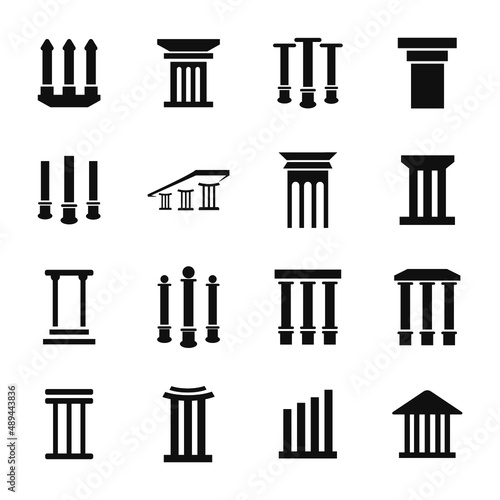 pillar Ball icons symbol vector elements for infographic web