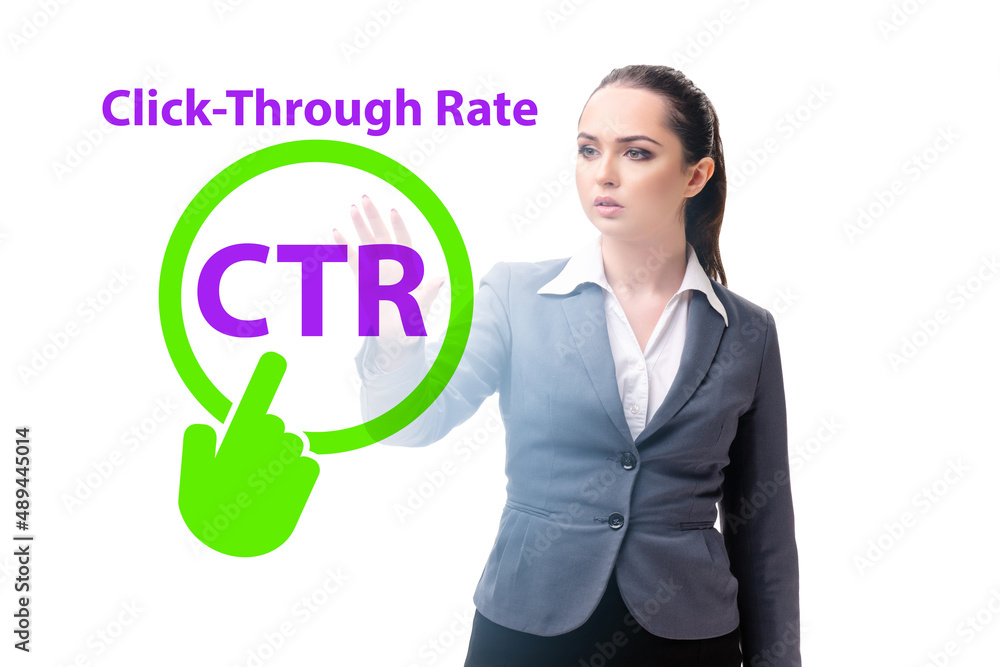 CTR click through rate concept with business people CTR click through rate concept with business people