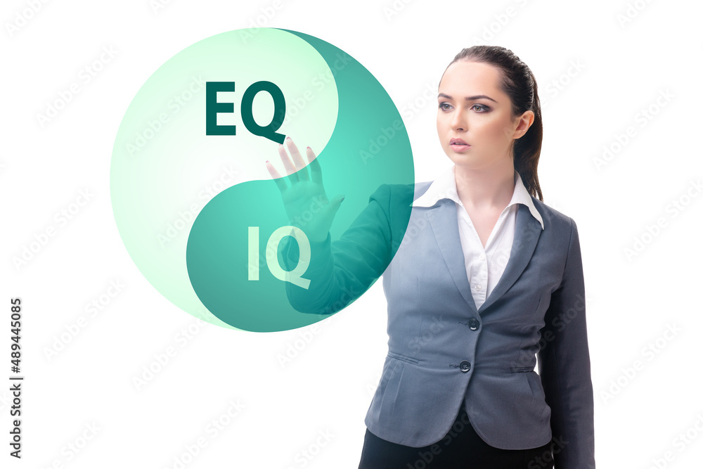 EQ and IQ skill concepts with businesswoman EQ and IQ skill concepts with businesswoman