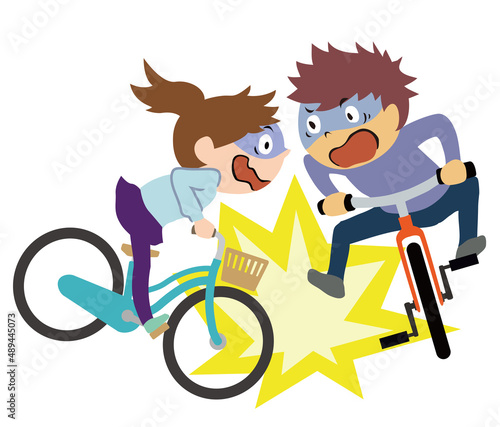 自転車による出会いがしらの衝突事故