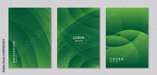 Abstract vector covers design template. Green cover template. gradient background. Wave Background for decoration presentation, brochure, flyer, catalog, poster, book, magazine, banner, web page