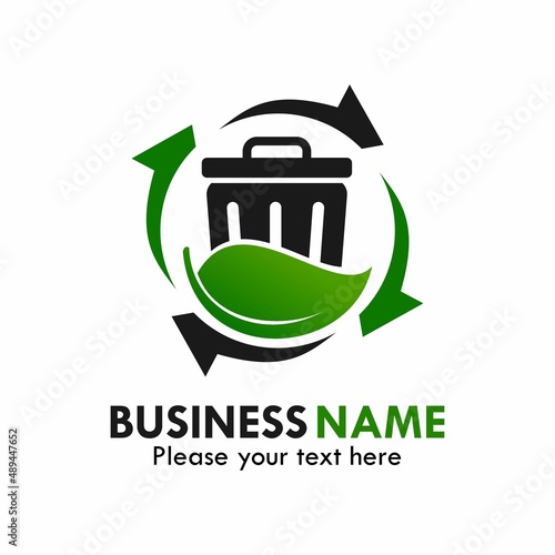 Recycle trash logo template illustration