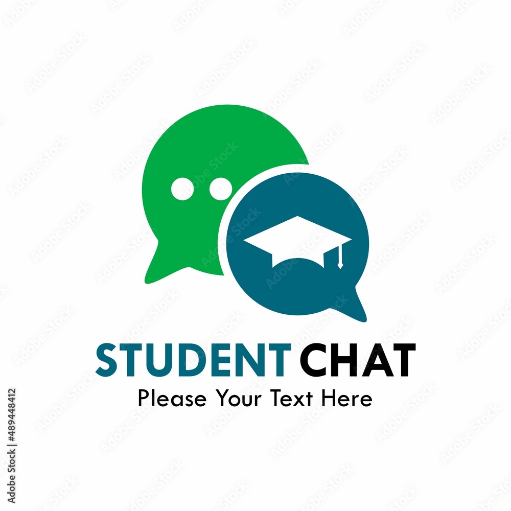 Obraz premium Student chat logo template illustration