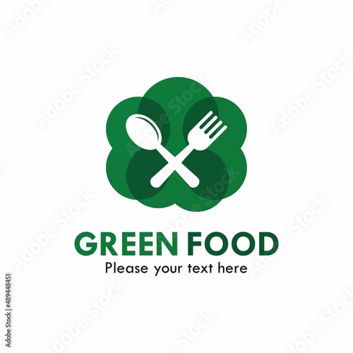Green food logo template illustration