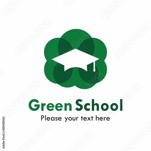 Green school logo template illustration