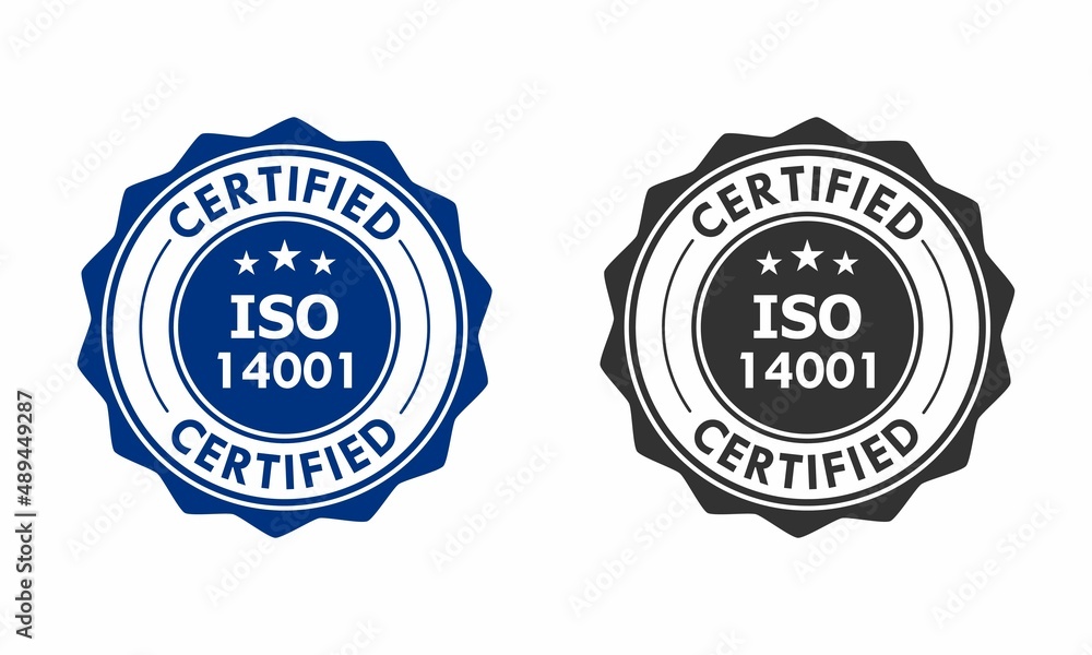 Certified iso 14001 logo template illustration Certified iso 14001 logo template illustration