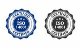 Certified iso 14001 logo template illustration