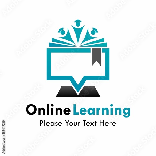 Online learning logo template illustration