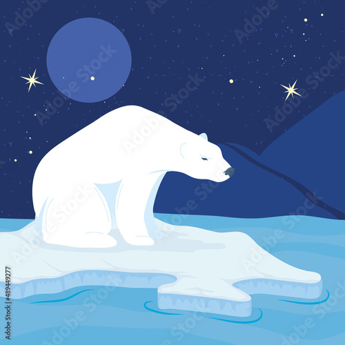 polar bear on melting iceberg