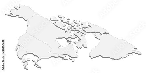 Isometric political map of North America