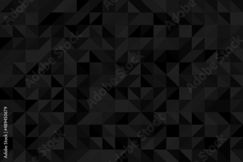 Abstract modern pattern of geometric shapes dark black mosaic backdrop. Triangular vector background.