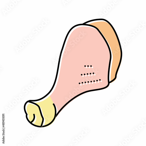 drumstick chicken color icon vector illustration