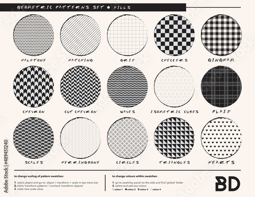 Geometric Pattern Fill Swatches Set