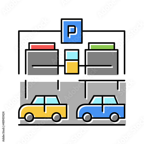 equipment parking color icon vector illustration