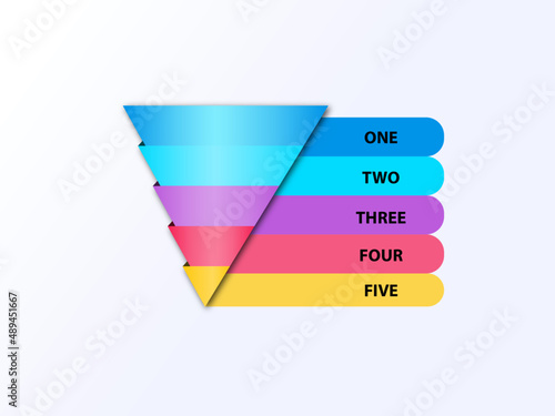 5-layer pyramid infographic with 3d effect for business presentations as configurable template © iconimage