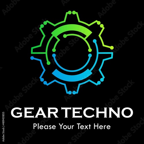 Gear techno logo template illustration