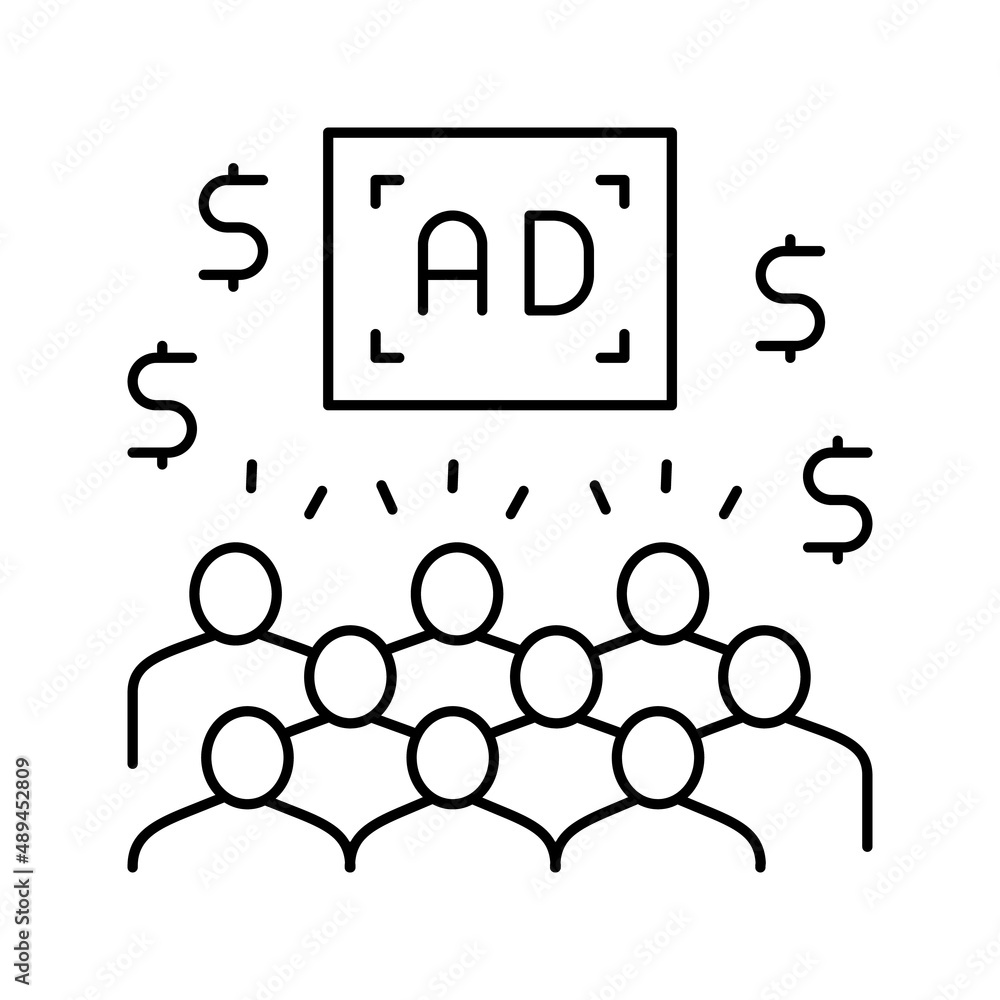 ad exchange line icon vector illustration ad exchange line icon vector illustration