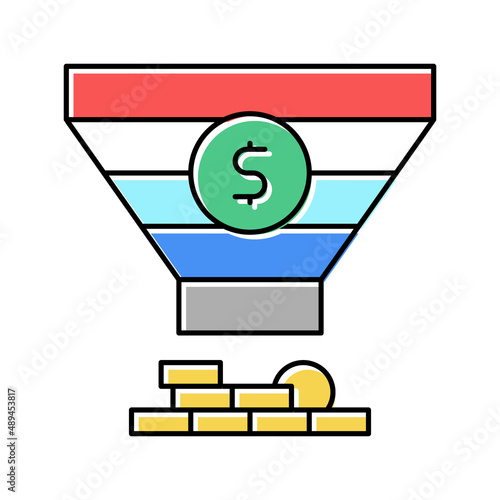 sales funnel color icon vector illustration